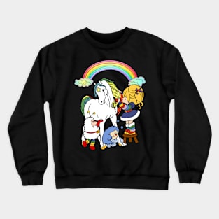 Retro Styles Rainbow Kids Crewneck Sweatshirt